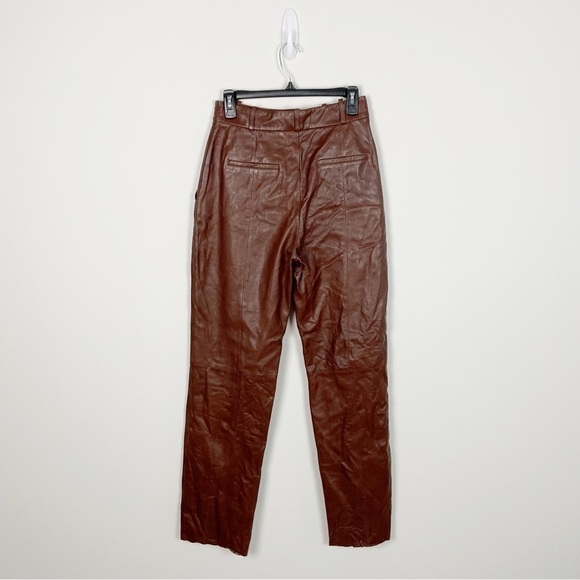 Lamarque Dacia Leather Pant in Chocolate Size 2 - Picture 7 of 15